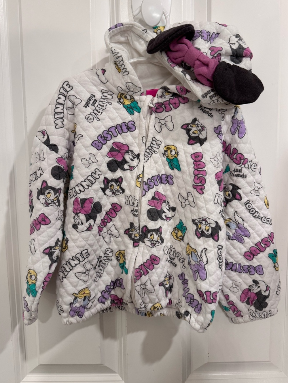 Minnie Mouse Quilted Hooded Jacket with Bow and Ears Hood